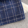 Autumn Dress Suit Women Korean Chic Blue Tweed Jacket + Vest Dress Elegant 2 Piece Set Long Sleeve Cropped Coat