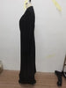 Women's Elegant Blazer Jacket Solid Black Slim Long Sleeve Extra-Long Splited Blazer Coat Female Formal Outerwear