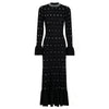 Spring And Autumn Elastic Knitted Round Neck Slim Fit Metal Sheet Long Sleeved Women's Dress