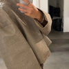 Women Cropped PU Leather Jackets Chic Stand Collar Wide Flare Sleeve Asymmetrical Wrap Open Front Coat Autumn Loose Jacket