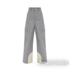 Women Color Block Spliced Ski Set Fleece Lined Stand Collar Zip Jacket Multi‑Pocket Wide Leg Trousers Winter Outfit