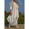 Women Irregular Leisure Loose Fitting Shirt Tunic Pullover Blouse Baggy Tops Round Neck Comfy Dress