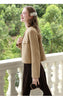 Tweed Short Coats for Women French Camel Wood Ear Collar Bead Autumn Retro Quality Jackets 2243185796
