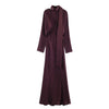 Scarf Solid Elegant Maxi Dresses Women Spring V Neck Long Sleeve Club Party Long Dress Female Chic Slim Fit Dresses