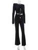 Autumn Women's Sets Solid Regular Long Sleeves O-Neck Skinny 2Pcs (Tops+Pants) Knot Casual Streetwear Folds Suit