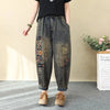 Artistic Retro Embroidered Jeans Women's Wear Spring Autumn Loose High Waist Elastic Denim pants Female Casual Trousers