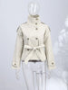 Women's Trench Coat Double Breasted Stand Collar Epaulet Lace Up Long Windbreaker Office Lady Autumn Winter Solid Slim Outerwear