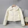Women's Down Cotton Jacket Korean Thick Lapel Ladies Winter Parka Coat Loose Lambswool Sense of Design Female Outerwear
