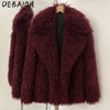 Debaior Winter Clothes Women Faux Mongolia Sheep Fur Coat Warm Fake Fur Jacket Long Sleeve Artificial Fur Overcoat