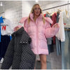 Autumn Winter Print Women's Cotton Jacket Loose Hooded Thicken Zipper Pockets Jackets Female Warm Full Sleeve Outwear