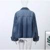 Chic Stand Collar Denim Cropped Jackets Women Loose Zipper Pockets Full Sleeve Female Coats Spring Lady Outwear Street