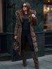 Warm Fur Collar Elastic Waist Hooded Coat Women's Elegant Waist-cinching Zippers Long Cotton Coats Winter Lady Outwear