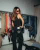 Back Sequin Star Long Pants Women Casual Contrast High Waist Loose Wide Leg Trousers Lady Spring Autumn Bottoms