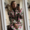 3d Flower Blazer Coat Women Casual Long Sleeve Lapel Single Breasted Loose Jacket Female Autumn Winter Chic Lady Outwear