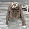 Autumn Women's Two-pieces Set Bow Tie Scarf Plaid Short Jacket Casual Versatile Belt Shorts Sets Female 11A06528