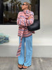Chic Stripe Scarf Loose Sweater Women Autumnn Full Sleeve O-neck Single Breasted Knitted Coat Female Lady Cardigan