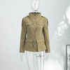 Women's Jacket Slim Fit Stand Collar Tailored Epaulets Flap Pockets Single Breasted Button Down Blazer Coat Spring Outwear