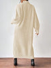 Winter Knit Dresses Women Turtleneck Straight Long Dress Autumn Solid Full Sleeve Thick Casual Vestidos Basis Lady