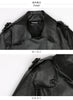 Spring Autumn Long Black Soft Faux Leather Trench Coat for Women Belt Double Breasted Elegant Overcoat 5xl 6xl
