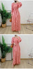 Ruffles Pleated Dress Women Round Neck Flare Sleeves Solid Maxi Belt Dresses Party Spring 2AA1502