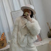 autumn and winter fur coat women's short style imitation fox fur Korean version versatile lace up thick top