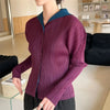 Spring Colorblock Lapel Women's Pleated Short Coat Casual Versatile Single Breasted Jackets 2DB6388