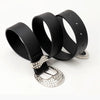 American Y2K Retro Rhinestones Belt Women Punk Hip Hop Rock Style Jeans Belts Black PU Leather Needle Buckle Belt