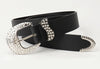 American Y2K Retro Rhinestones Belt Women Punk Hip Hop Rock Style Jeans Belts Black PU Leather Needle Buckle Belt