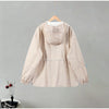 Causal Long Sleeved Grid Female Jacket Drawstring Tight Loose Women's Trench Collar Single Breasted Pocket Outerwear