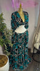 Women Dot Floral Printed Drawstring Ruched Batwing Half Sleeve Corset Maxi Dress Vacation Party Long Dresses Vestidos