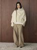 Winter Korean style slanted collar irregular wool double-sided woolen coat silhouette warm jacket for women