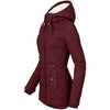 Women Hooded Zipper Coats Winter Warm Thick Fleece Jackets Solid Casual Fit Pockets Parkas Ladies Hooded Hooded Outwear