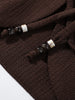 Women's Trousers Sets V-neck Crinkle Wave Texture Lace Up Tops High Waist Straight Trousers Street Office Lady Partywear