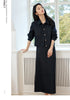 Women's Vintage Elegant Denim Skirt Set Long Sleeve Lapel Denim Jacket Split A-line Skirt Office Lady Denim Suits M8307