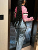Women's Artificial Leather Jacket PU Leather Short Jacket Digital Printed Streetwear Motorcycle Casual Jacket
