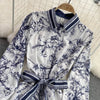 Spring Auutmn Elegant Long Dress Women Turn Down Collar Print A-line Party Dresses Vintage Long Sleeve Floral Long Robe Vestidos