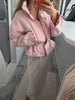 Floral Print Zip Button Stand Collar Quilted Jacket Drawstring Waist Oversized Autumn Women Coat Casual Chic Lady Outerwear