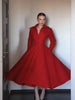 Women Hourglass Waist Full Flared Hem Long Dress Coat Lapel Collar Single Breasted Long Sleeve Overcoat Guest Party Street Wear