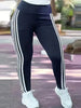 Plus Size 1XL-5XL Women Striped Leggings Pants Ladies Casual Slim Sports Pants Running Pants