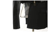 Deconstruction Irregular PU Leather Spliced Blazer Women's Lapel Loose Strap Suit Jacket Autumn