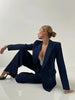 Women's Elegant Casual Blazer Jacket And Straight-Leg Pants Suit Set Spring Autumn & Winter Suitable for Office Work Business