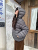 Fall Lightweight Hooded Puffer Jacket Russian Winter Women Zip Up Solid Warm Cotton Padded Outerwear Quilted Coat Куртка