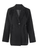 Black Bandage Buckle Causal Blazer Women Lapel Long Sleeve Loose Fit Jacket Tide Spring Autumn 30A2051