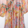 Women's Casual Loose Series Printed Long Sleeve Dress Colorful Abstract Print Chiffon Maxi Dress Long Sleeve Dress Elegant Vmlr