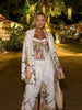 Floral Print Pants 3-piece Set Women Elegant Oversized Blazer Corset Top Sling Top Suit Lady Holiday Bohemian Outfit