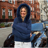 Casual Knit Hoodie Cardigan Women Long Sleeves Zipper Faux Fur Patchwork Coats Female Autumn Winter Solid Thick Knitwears