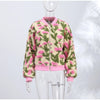 3D Flower Bomber Jackets Women Loose Zipper Full Sleeve Female Coats Baseball Jackets Spring High Street Outwear