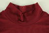 Sexy Women's Burgundy Mini Dress Turtleneck Transparent Long Sleeve A-line Short Dresses Evening Party Prom Cocktai