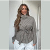 Plaid Women's Outerwear Lapel Double Breasted Trench Coat Belted Raglan Sleeve Jacket French Vintage Style Daily Wear
