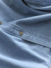 Women's Same Solid Color Lapel Pocket Medium and Long Loose Coat Long Sleeve Casual Denim Shirt